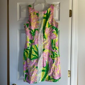Lilly Pulitzer Pink Green Floral Shift Dress